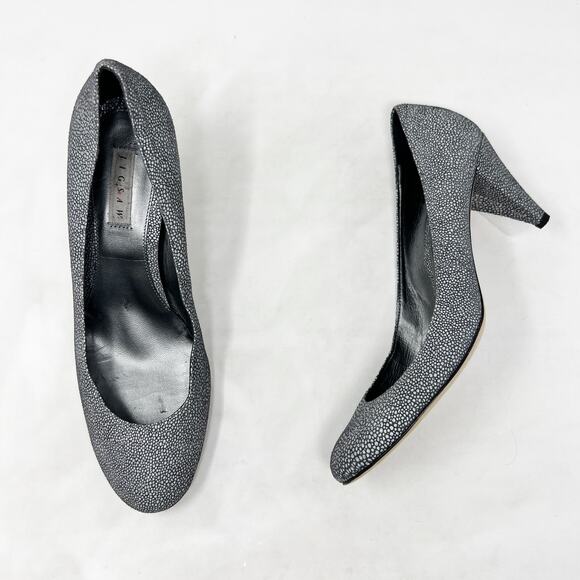 [Jigsaw] London Gray Spotted Print Round Toe Cone Shaped Heels Size 40 US 10 - Picture 7 of 10